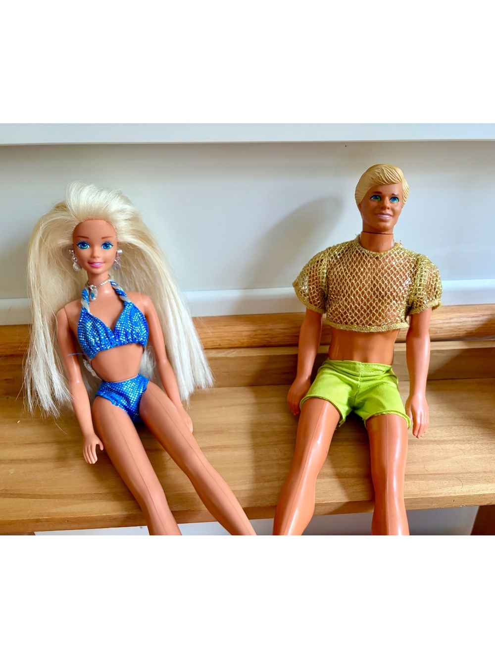 Vintage Barbie & Ken Beach Doll Bundle 1991 Sun Sensation Ken 1995 Sparkle Beach